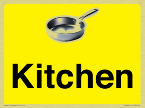 Kitchen Dementia Friendly signs yellow